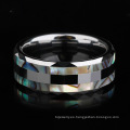 Amazon Hot Sale 8 mm Tungsten Steel Black Rings Joyas Anillo de tungsteno Doble Groove Color Shell